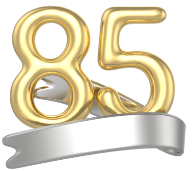 Happy Anniversary Number 85 Gold 3D Render png