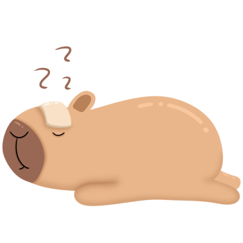 Capybara is not feeling well. png