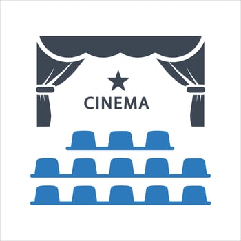 Movie theater icon vector