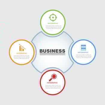 Business 4 Step Infographic Element design templete can be used for workflow layout, annual report. vector