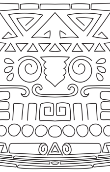 Aztec ethnic pattern geometric seamless black lines on a white background for the edge png