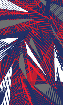 Red and blue geometric lines abstract pattern wallpaper for sublimation jersey vector