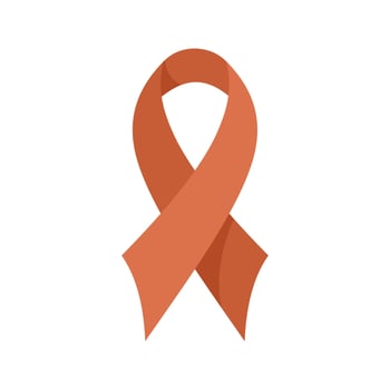 Uterine cancer awareness ribbon supporting endometrial health vector