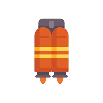 Modern jetpack generating thrust for flight vector