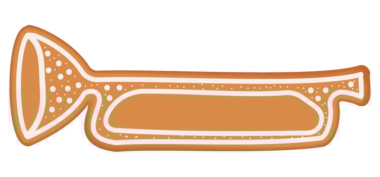 gingerbread in the shape of a trumpet element of holiday decoration vector