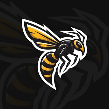 Hornet mascot esport logo design vector
