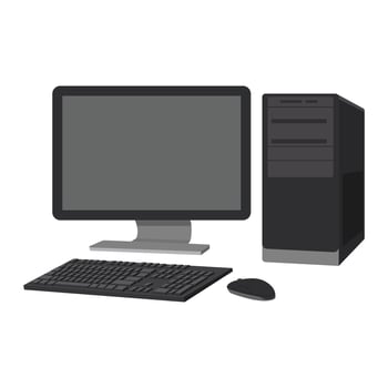 Flat design illustration of computer set vector