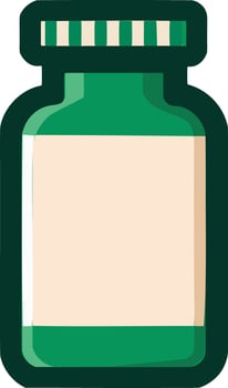 Green Medicine Bottle Icon - Illustration vector