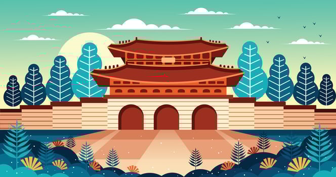 Gyeongbokgung Palace Illustration vector
