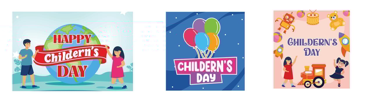 Children all over the world celebrate Children's Day. Children's day background. Happy childhood concept. Set flat modern illustration vector