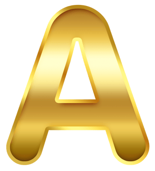 gradient gold letter A png
