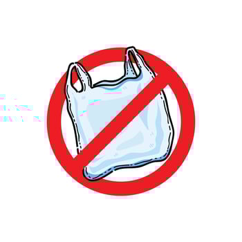 no plastic bag concept for eco and sustainable, save the earth illustration design isolated in a white background vector