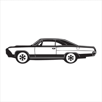 Iconic Classic Car Automobile Illustration in Detailed Style vector