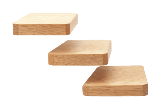 Wooden steps isolated on transparent background png