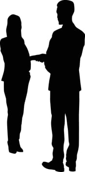 Men meet women silhouette vector