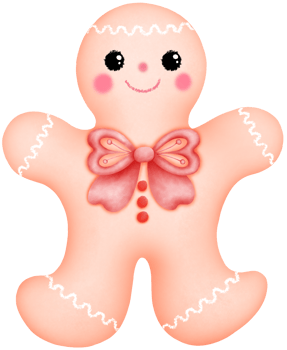 Hand Drawn Gingerbread Man and Holiday Treats. png