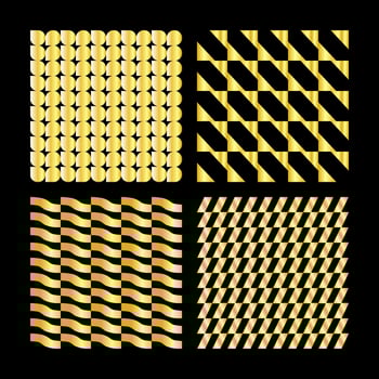 Four different gold and black patterns vector
