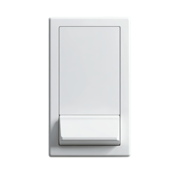A Bright and Simplistic White Light Switch on a White Wall Perfect for Home Interior Design and Modern Decoration Transparent background png
