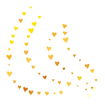 Lines with golden hearts png