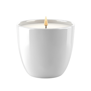 Elegant Blank White Pillar Candle in Ceramic Jar for Home Decor on Transparent Background png