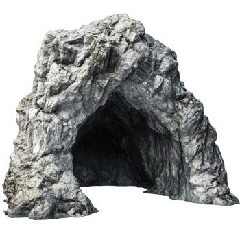 Stunning Cavern Landscape with Unique Rock Formations on Transparent Background png