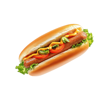Delicious Hotdog Floating in the Air for Food Advertising on Transparent Background png