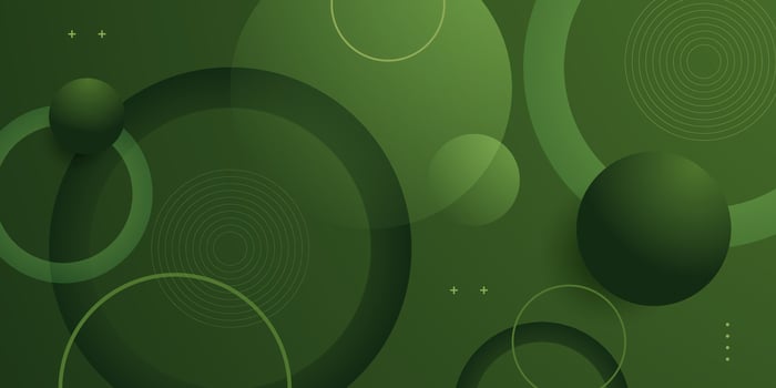 Abstract 3d background with green gradient color background. Simple circle pattern element. Cool design. vector