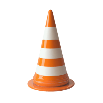Traffic Cone for Road Safety and Construction on transparent background png