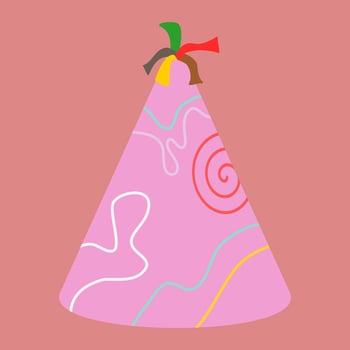 a purple birthday hat with a colorful design vector