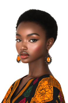 Young black woman wearing traditional African clothing png