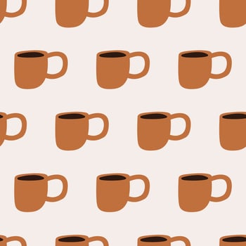 Coffee cups. seamless pattern. Hand drawn illustration. vector