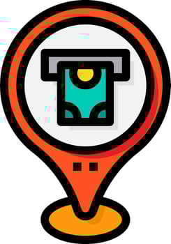 A map marker with a baby diaper on it vector