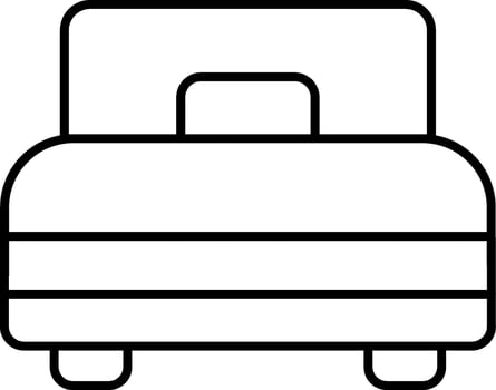 A bed with a bed frame and a bedside table vector