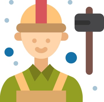 A man with a hammer and a hammer vector
