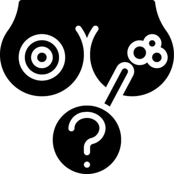 A black and white image of a question mark vector