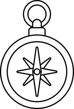 A compass icon in black and white vector