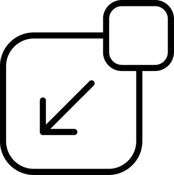 A black and white square with an arrow pointing up vector