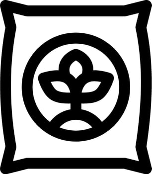 A black and white image of a plant in a pillow vector
