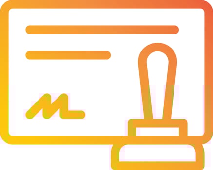 A stamp on a document with a yellow background vector