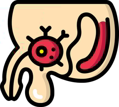 A cartoon illustration of a human body with a red eye vector