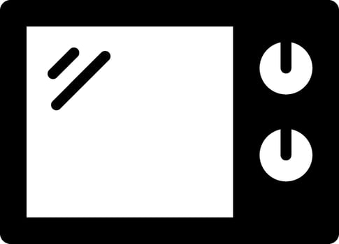 A black and white icon of a microwave vector