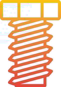 A screw with a red and orange color vector
