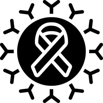 A black and white image of a ribbon with a circle around it vector