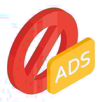 Conceptual flat design icon of stop ad vector