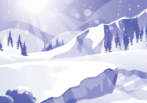 Cliff and Riverside Landscape View During Winter vector