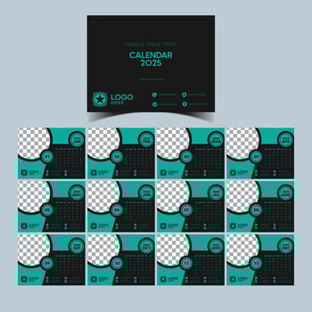 Business Corporate Desk or table calendar design template 2025 minimal design template vector