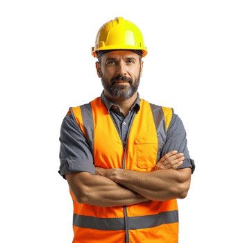 Young construction worker in hard hat Keywords png