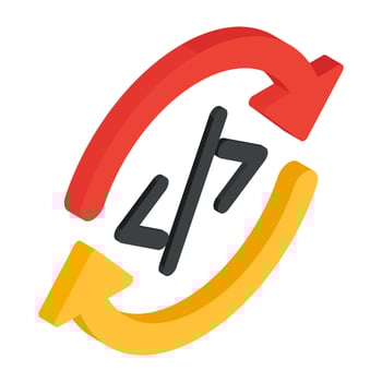 Modern design icon of coding update vector