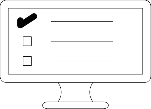 Online Survey Line Icon vector