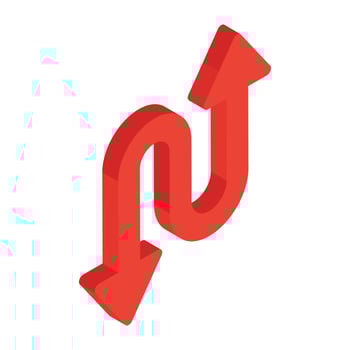 Editable flat isometric design of double Head arrows vector